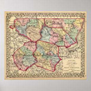 Karte von Winfield, West Virginia Poster