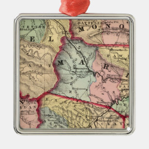 Karte von Winfield, West Virginia Silbernes Ornament