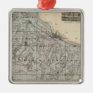 Karte von Winona County, Minnesota Ornament Aus Metall