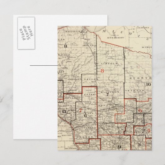 Karte von Wisconsin (Vorne/Hinten)