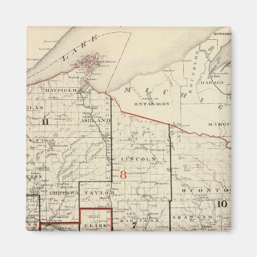 Karte von Wisconsin Magnet (Vorne)