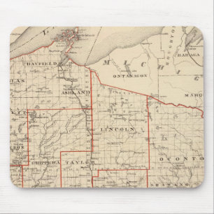 Karte von Wisconsin, mit Angabe von Assemblydistri Mousepad