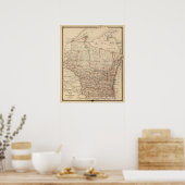 Karte von Wisconsin mit den Senatoralbezirken Poster (Küche)