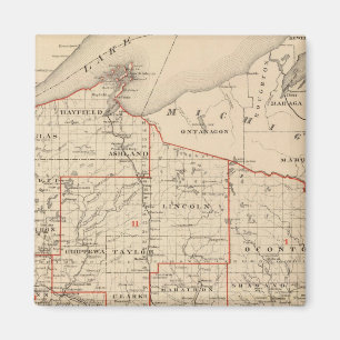 Karte von Wisconsin mit Senatoralbezirken Magnet