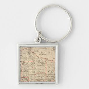 Karte von Wisconsin mit Senatoralbezirken Schlüsselanhänger