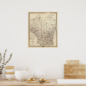 Karte von Wisconsin Poster (Küche)