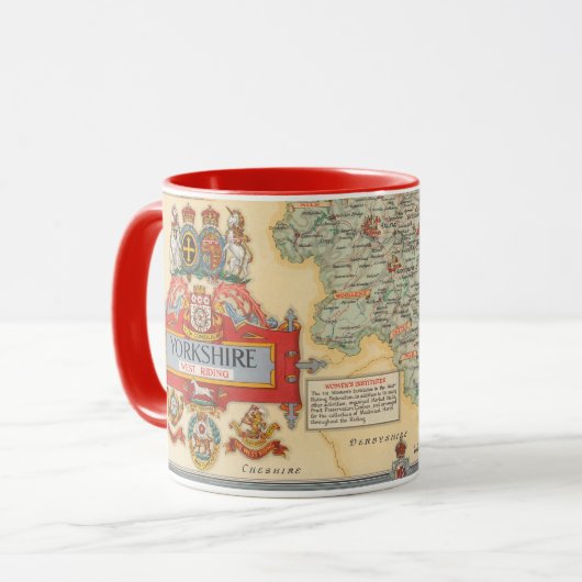 Karte von Yorkshire: Westreiten Tasse (Vorderseite Links)