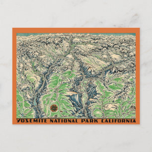 Karte von Yosemite Postkarte