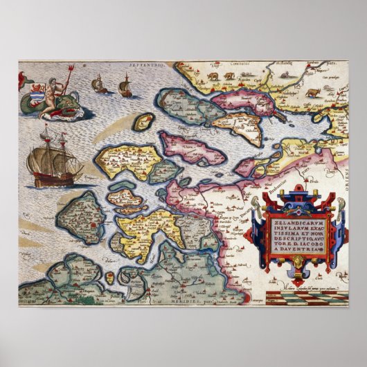 Karte von Zeeland, c.1560 Poster (Vorne)
