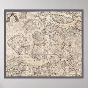 Karte von Zeeland, Niederlande (1748) Poster
