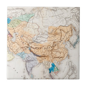 Karte von Zeit Asiens   von Kublai Khan Fliese