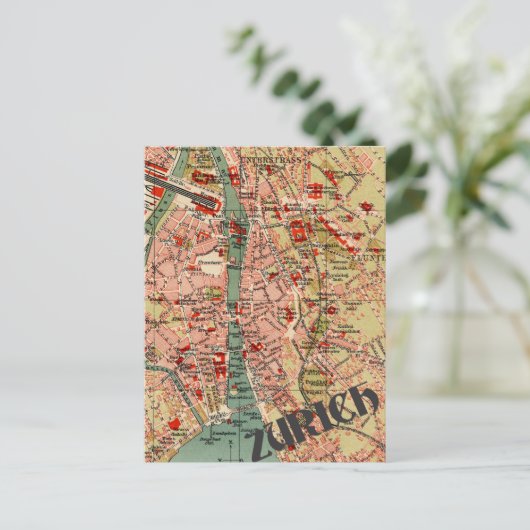 Karte von Zürich (Stehend Vorderseite)