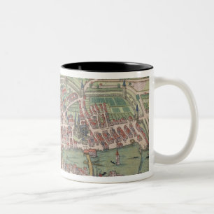 Karte von Zürich, von "Civitates Orbis Terrarum" Zweifarbige Tasse