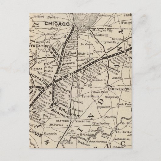 Karte Wabash Bahn (Vorderseite)