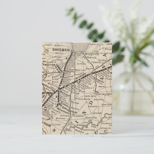 Karte Wabash Bahn (Stehend Vorderseite)