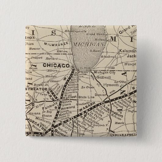Karte Wabash Bahn Button (Vorderseite)