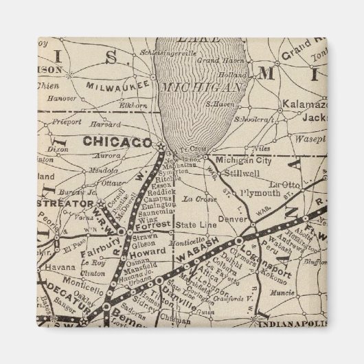 Karte Wabash Bahn Magnet (Vorne)