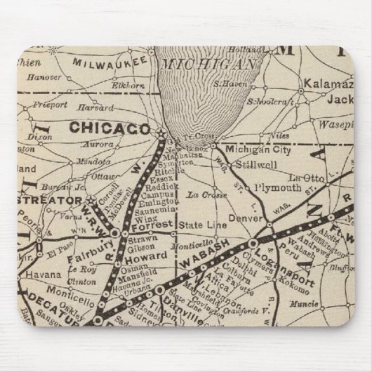 Karte Wabash Bahn Mousepad (Vorne)