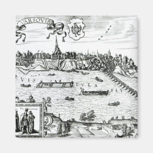 Karte Warschaus, von "Civitates Orbis Terrarum" vo Magnet