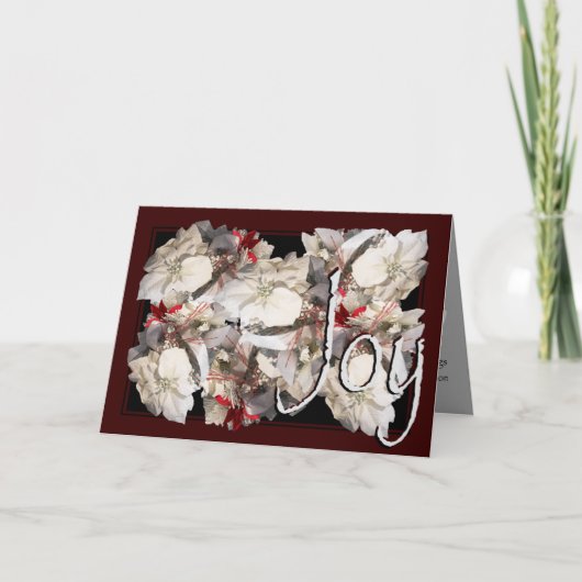 Karte, Weihnachten, Neujahr - Poinsettia Card Feiertagskarte (Vorderseite)