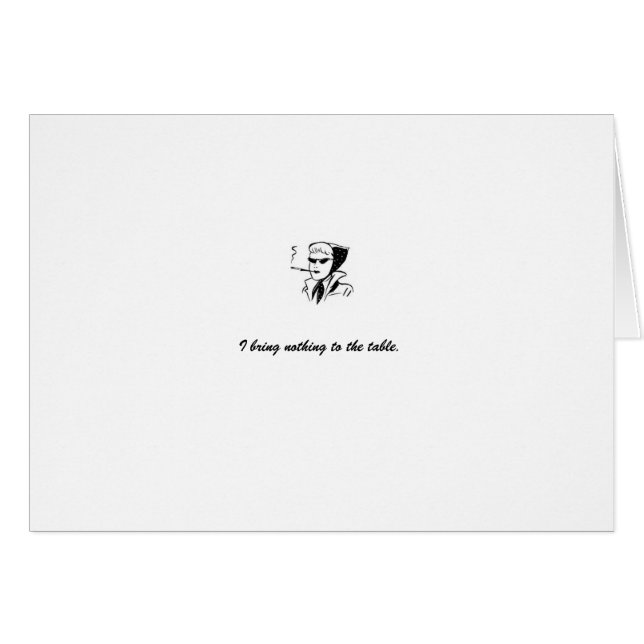 Karte: Weiß "ich hole nichts zum Tabelle " (Vorderseite (Horizontal))