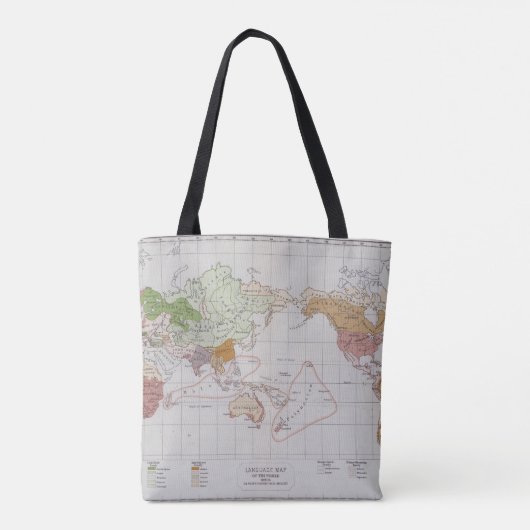 Karte, welche die Sprachen der Welt zeigt Tasche (Rückseite)