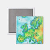 Karte Western Europa Magnet (Vorderseite/Rückseite)