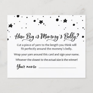 KARTE Wie groß ist Mommys Bauch? Baby Shower Game