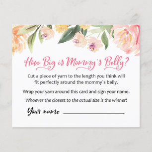 KARTE Wie groß ist Mommys Bauch? Baby Shower Game