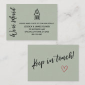 Karte "Wir haben uns bewegt" mit/ Kleines Haus Zei (Vorne/Hinten)