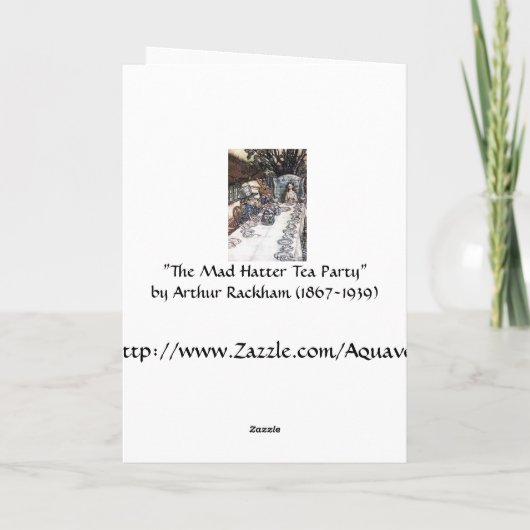 Karte: Wütendes Hutmacher-Tee-Party - Alice im Karte (Rückseite)