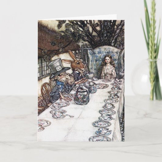 Karte: Wütendes Hutmacher-Tee-Party - Alice im Karte (Vorderseite)