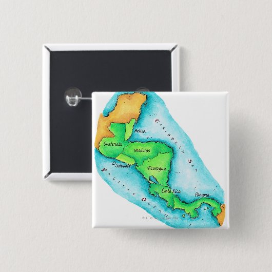 Karte Zentralamerikas Button (Vorne & Hinten)