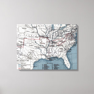 KARTE: ZIVILER KRIEG, 1861 LEINWANDDRUCK