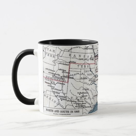 KARTE: ZIVILER KRIEG, 1861 TASSE (Links)