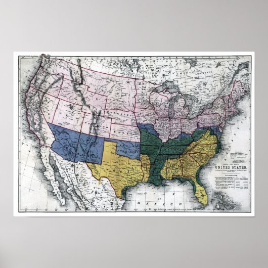 KARTE: ZIVILER Krieg, 1864 Poster (Vorne)