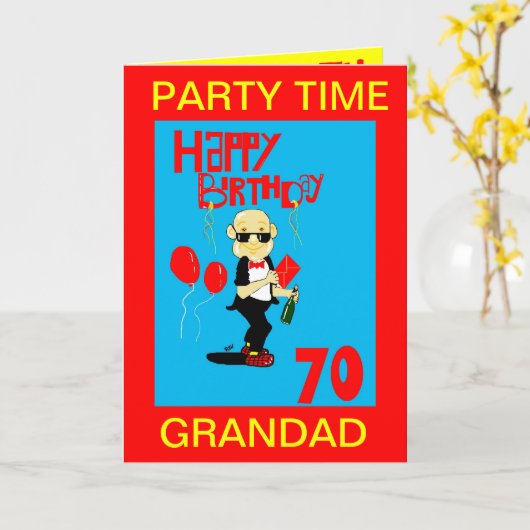 Karte zum 70. Geburtstag (Gelbe Blume)