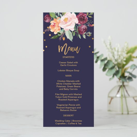 Karte zum Abendessen im Herbst (Stehend Vorderseite)