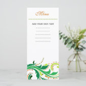 Karte zum Abendessen, wirbelnd blühend (Stehend Vorderseite)