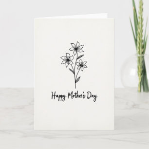 Karte zum Muttertag mit kariertem Blumenmuster