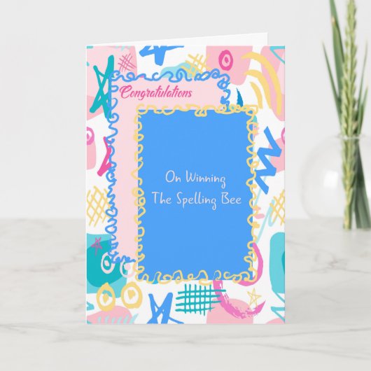 Karte zum Sieg bei der Buchstabierbiene (Vorderseite)