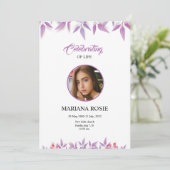 Karte zur Ankündigung von Blumenbeerdigungen (Stehend Vorderseite)