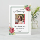 Karte zur Ankündigung von Blumenbeerdigungen (Stehend Vorderseite)