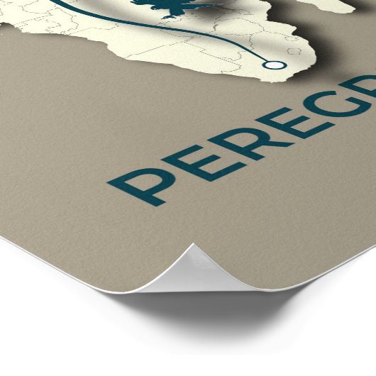 Karte zur Migration von Peregrine Falcon - Minimal Poster (Ecke)