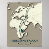 Karte zur Migration von Peregrine Falcon - Minimal Poster (Vorne)