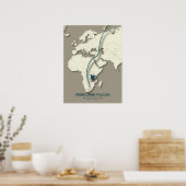 Karte zur Migration von Peregrine Falcon - Minimal Poster (Küche)