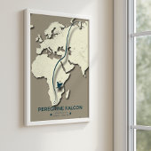 Karte zur Migration von Peregrine Falcon - Minimal Poster
