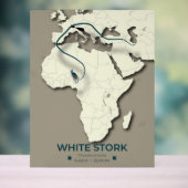 Karte zur Migration von Weißstorchen - Minimalisti Acrylschild (Neutral)