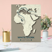 Karte zur Migration von Weißstorchen - Minimalisti Acrylschild (Hochzeit)