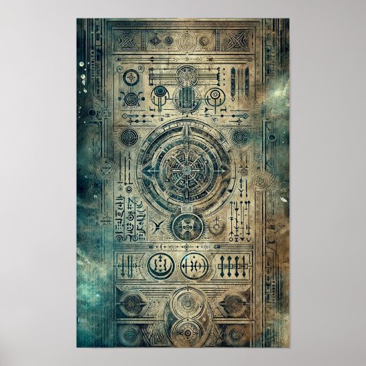 Karte zur versunkenen Stadt Atlantis Poster (Vorne)